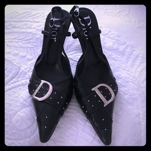 Dior black slingbacks size 38
